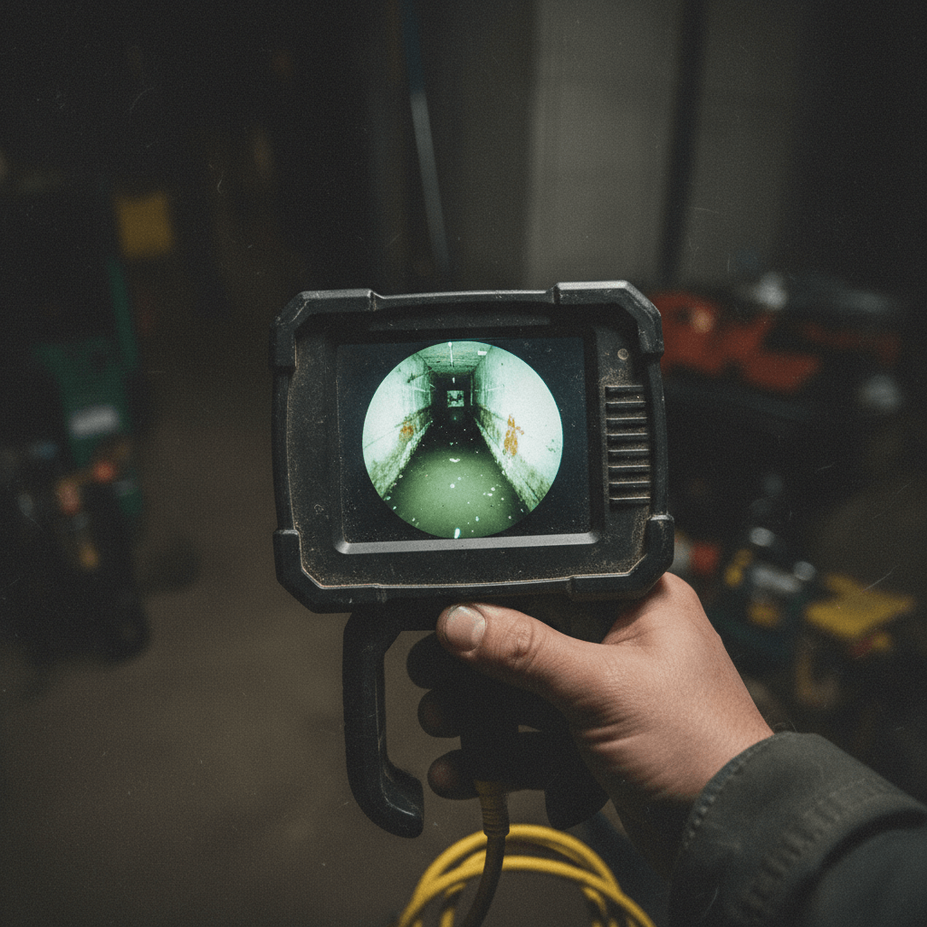 Bildschirm einer Rohrkamera Untersuchung